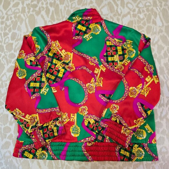 Vintage Peter Nygard For Saks Fifth Avenue Silk Jacket Size 12 Artsy Multicolor - Picture 2 of 12